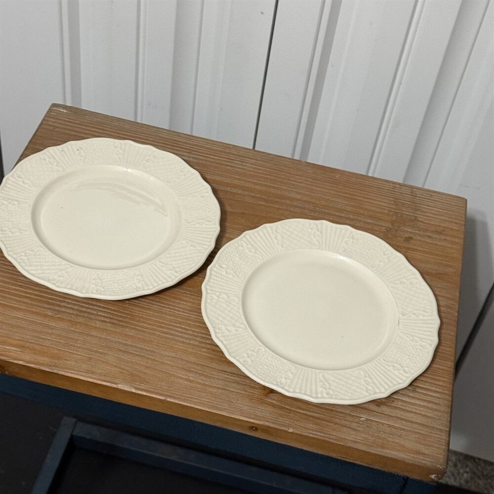 Lenox Washington Wakefield 7" Dessert Plates Set Of 2 Embossed Basketweave